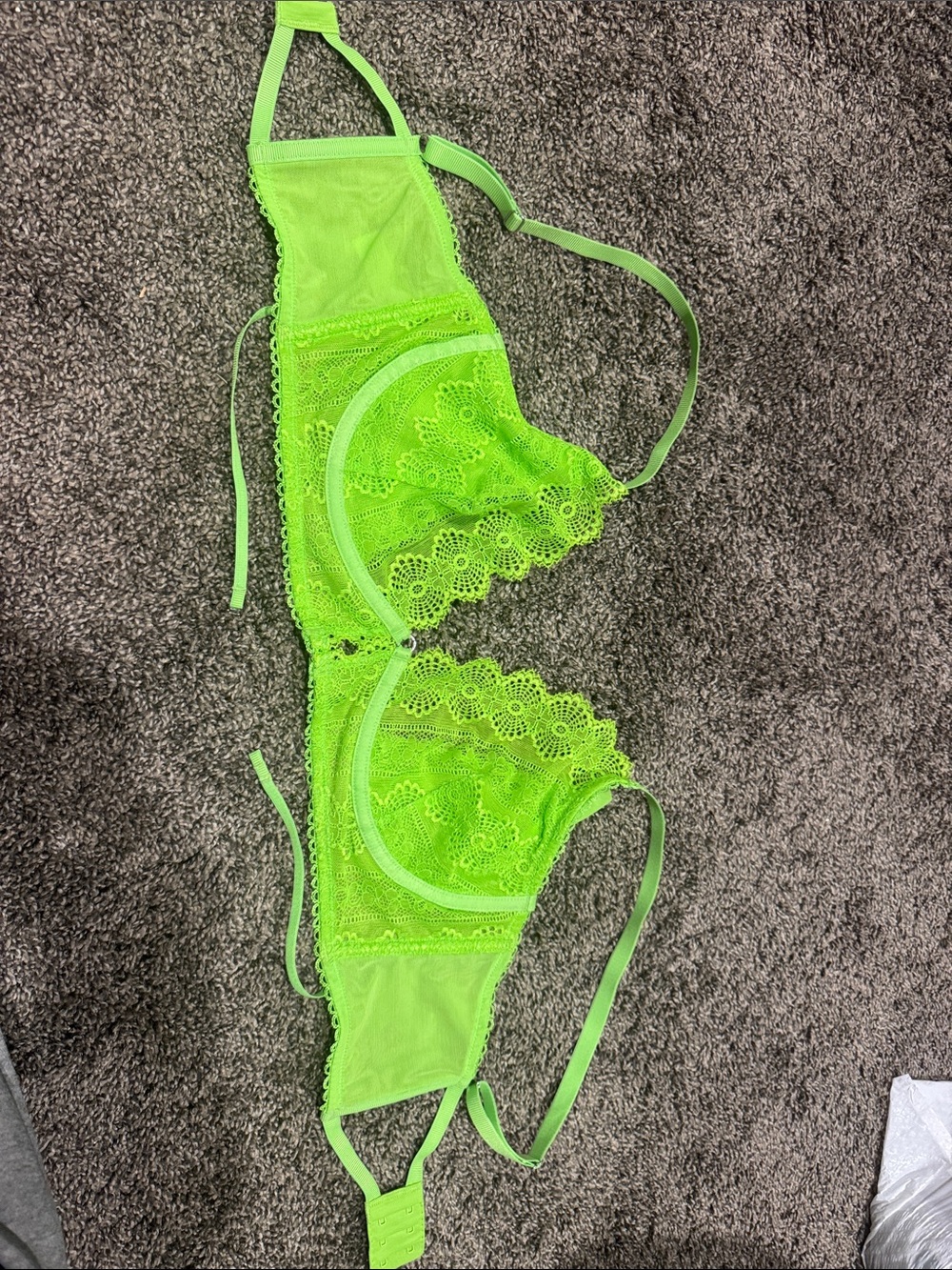 Adore Me Neon Lime Lace Underwire Bra